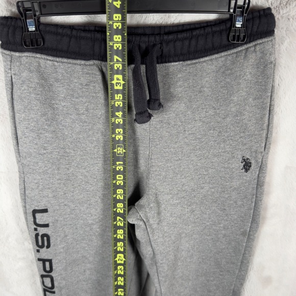 US Polo Assn Sweatpants Joggers Gray Black Logo Print Youth XL 14 16 - Picture 4 of 6